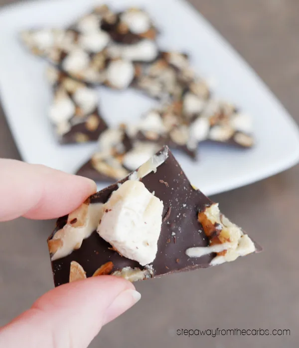 Low Carb Rocky Road Bark - a sugar free and keto friendly sweet treat!