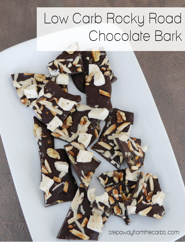 Low Carb Rocky Road Bark - a sugar free and keto friendly sweet treat!