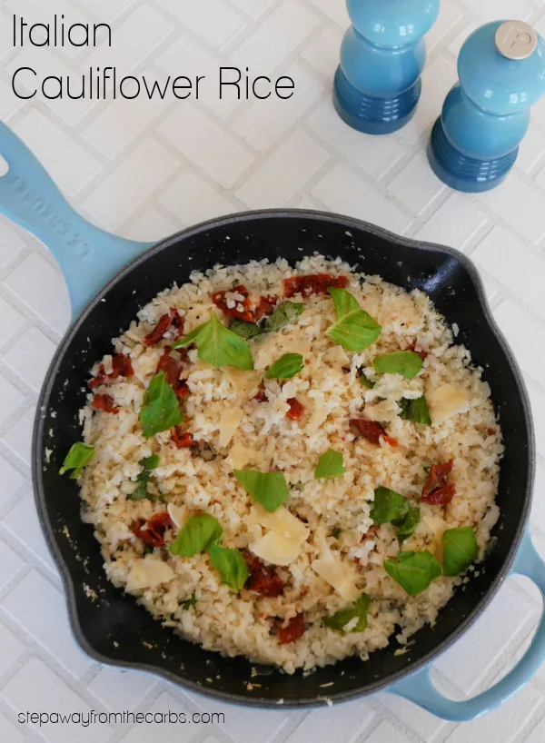 Italian Cauliflower Rice - a low carb dish that can be served as a side dish or vegetarian lunch