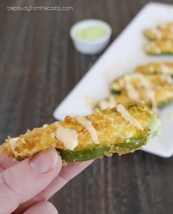 Keto Crispy Jalapeño Poppers - a spicy, crunchy, and creamy low carb appetizer!