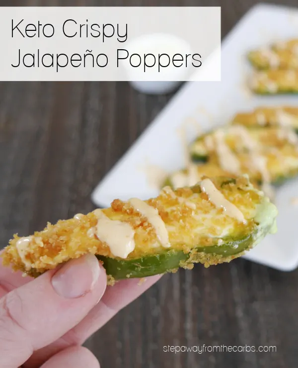 Keto Crispy Jalape&ntilde;o Poppers - a spicy, crunchy, and creamy low carb appetizer!
