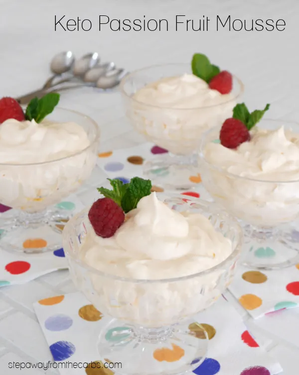 Keto Passion Fruit Mousse - a rich and filling dessert that low carb and sugar free! Keto Passion Fruit Mousse - a rich and filling dessert that low carb and sugar free!