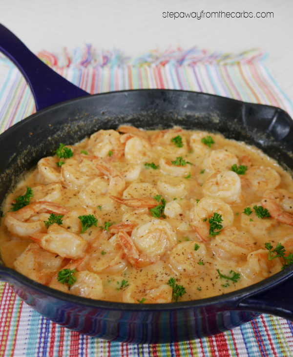 Low Carb Cajun Creamy Shrimp - a keto friendly recipe that is full of bold flavors!