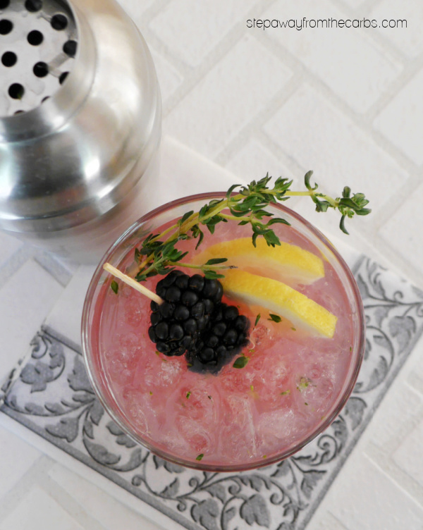 Low Carb Bramble Cocktail - a gin-based fruity drink that's sugar-free and keto friendly