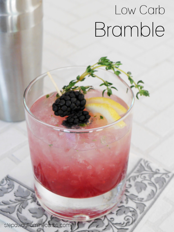 Low Carb Bramble Cocktail - a gin-based fruity drink that's sugar-free and keto friendly