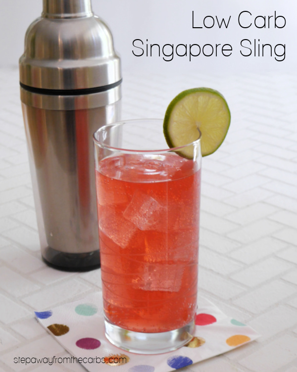 Low Carb Singapore Sling Cocktail - a fruity gin-based cocktail that is sugar free and very low in carbs