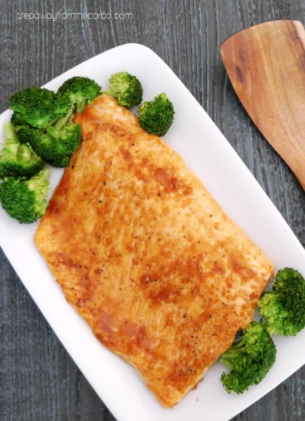 Keto Glazed Salmon - an easy low carb recipe made with sugar free honey