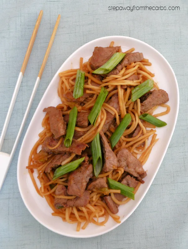 Keto Mongolian Beef with Palmini Noodles - a low carb and sugar free version of the popular Chinese dish