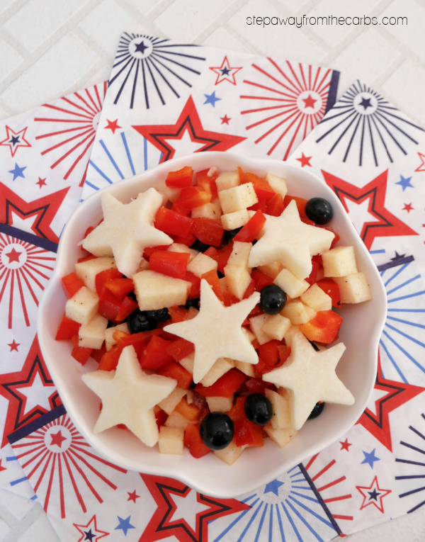 Keto Red, White & Blue Salsa - a delicious side dish or condiment in patriotic colors!