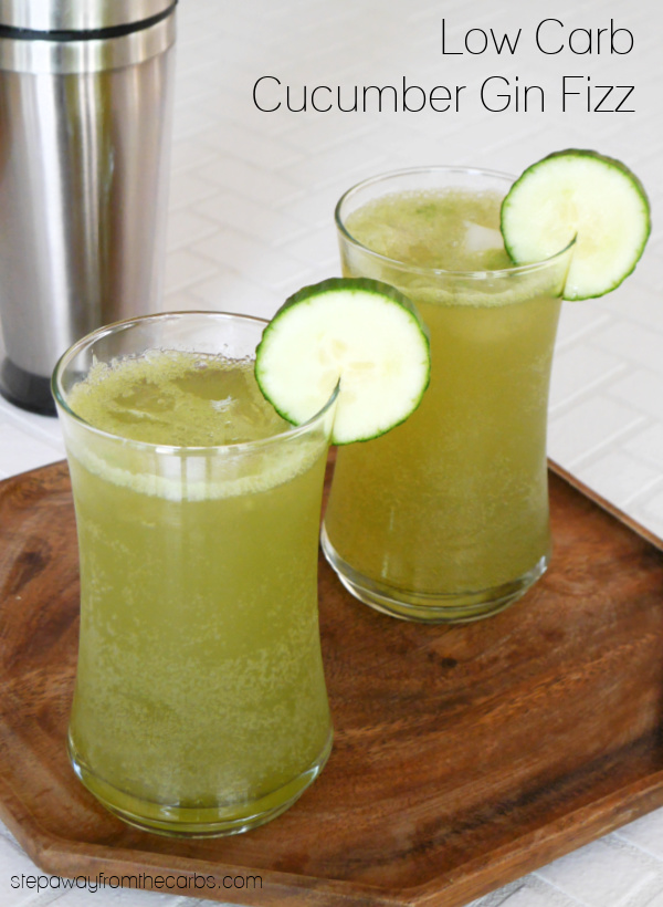 Low Carb Cucumber Gin Fizz - a refreshing sugar-free cocktail