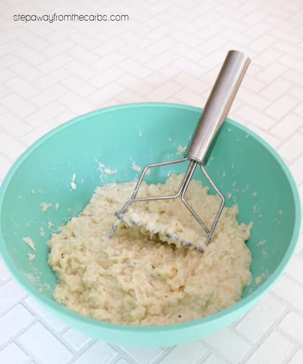 Cheesy Mashed Cauliflower - a low carb side dish recipe made in the Instant Pot!