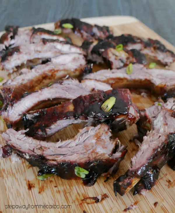 Low Carb Pork Ribs with a Tamarind Glaze - sugar free and keto friendly recipe