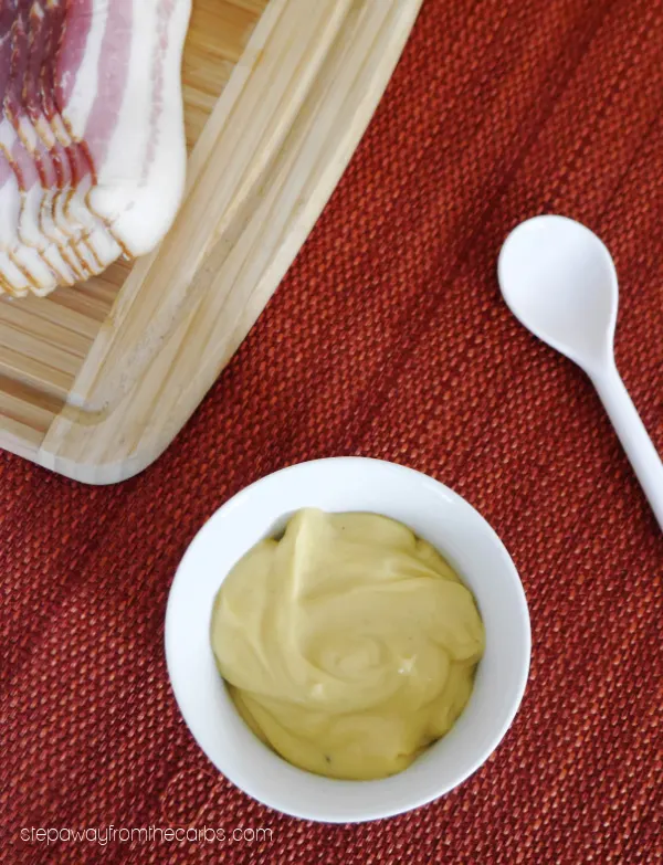 Bacon Fat Mayonnaise - a tasty low carb and keto condiment made with leftover bacon grease!