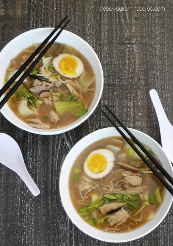 Low Carb Ramen with Chicken and Palmini Noodles - a keto friendly version of the classic Japanese soup