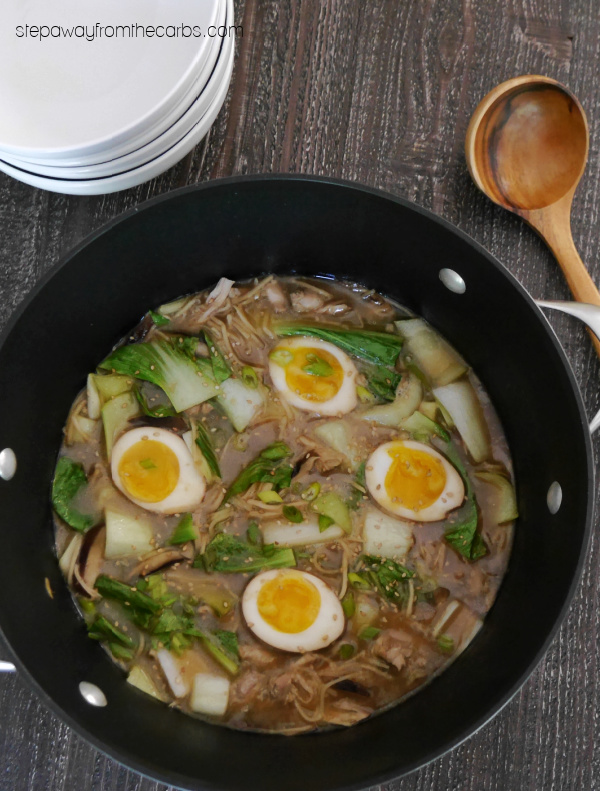 Low Carb Ramen with Chicken and Palmini Noodles - a keto friendly version of the classic Japanese soup