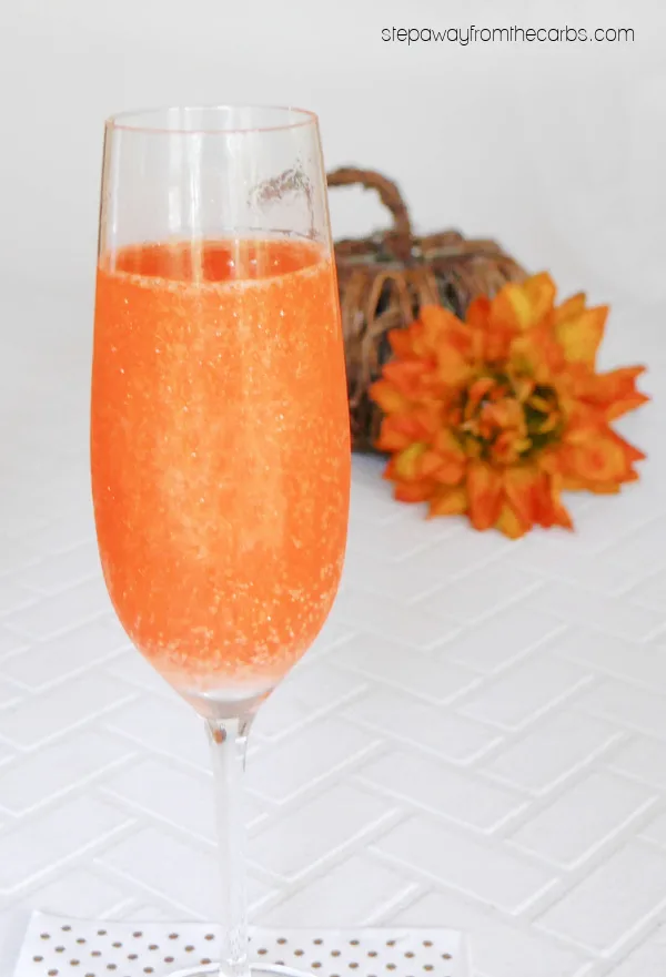 Keto Halloween Cocktail - a glittery Prosecco cocktail that is fun for any celebration!