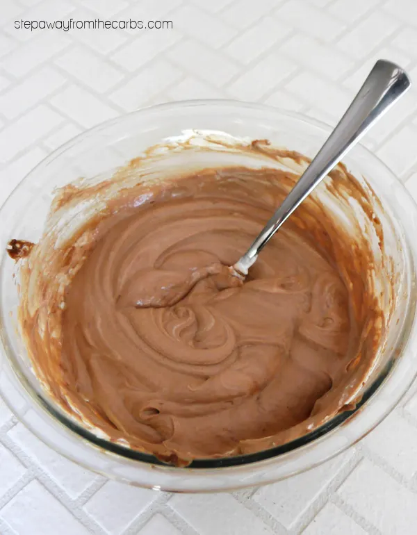 Low Carb Caramel Chocolate Mousse - just 2 ingredients needed for this sugar free dessert recipe!
