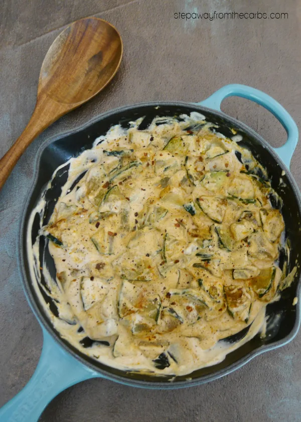 Low Carb Creamy Zucchini - a delicious side dish or vegetarian dinner recipe!