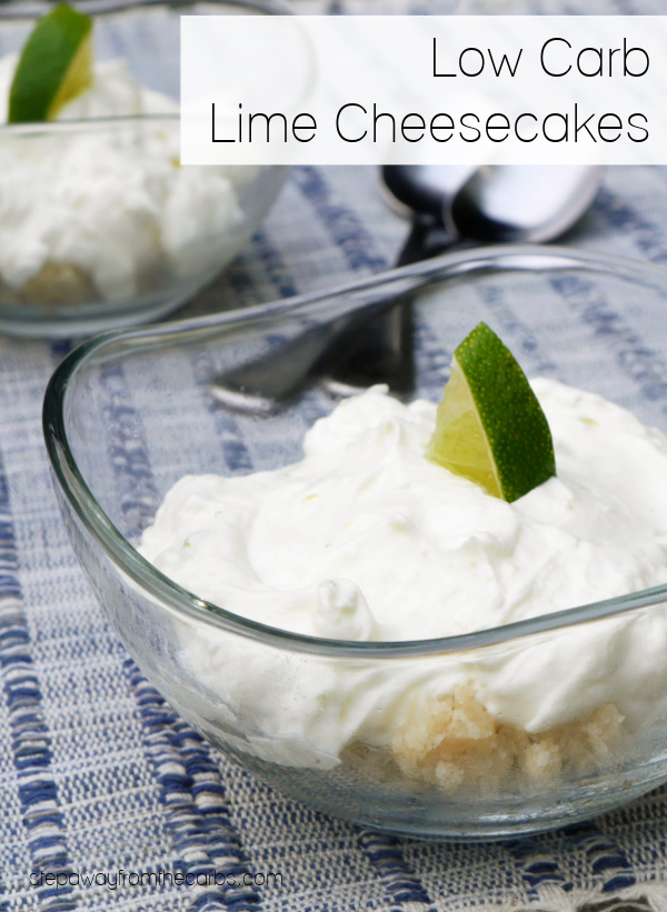 Low Carb Lime Cheesecakes - a creamy, tart, and satisfying dessert that's sugar free and keto friendly!
