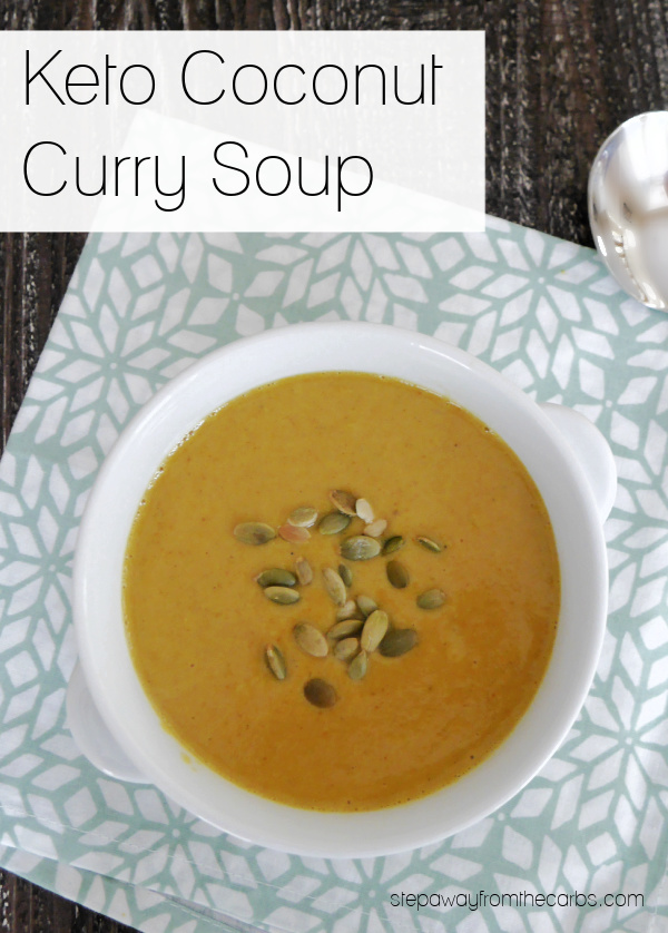 Keto Coconut Curry Soup - a vegetarian recipe that uses cauliflower as a natural thickener! 