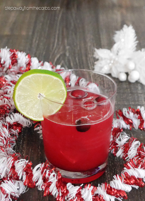 Keto Cranberry Margarita - a delicious holiday cocktail made with leftover cranberry sauce!