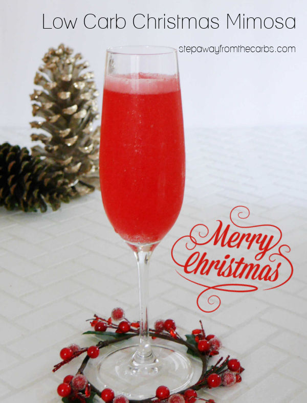 Low Carb Christmas Mimosa - a shimmering pomegranate-flavored festive cocktail!