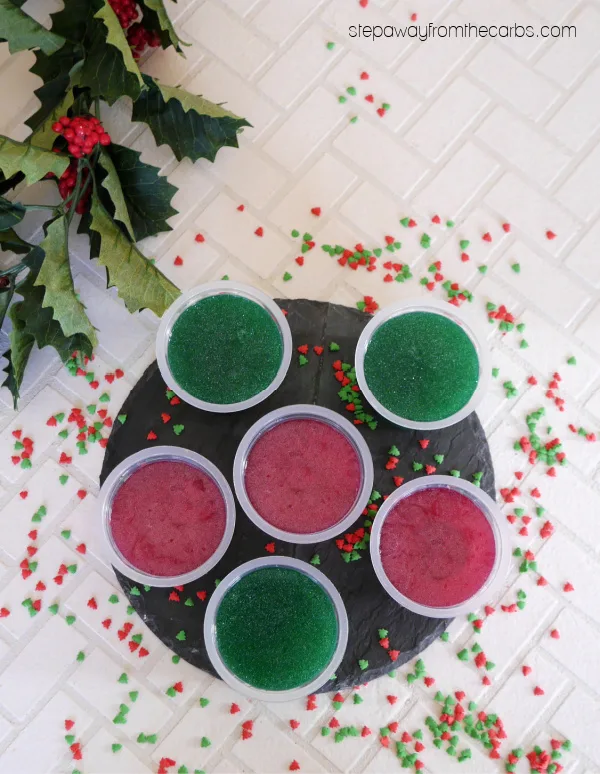 Keto Holiday Glittery Jel Shots - an adult-only boozy treat for the festivities!