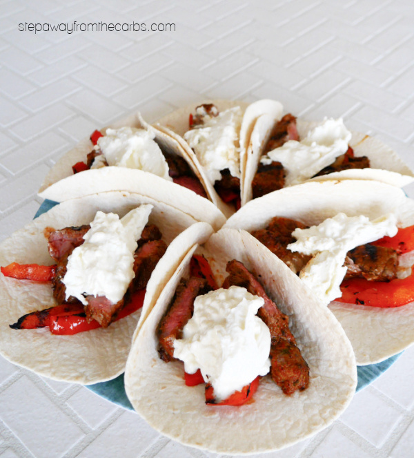 Low Carb Steak Tacos with Burrata - a colorful and flavorful dish to share!