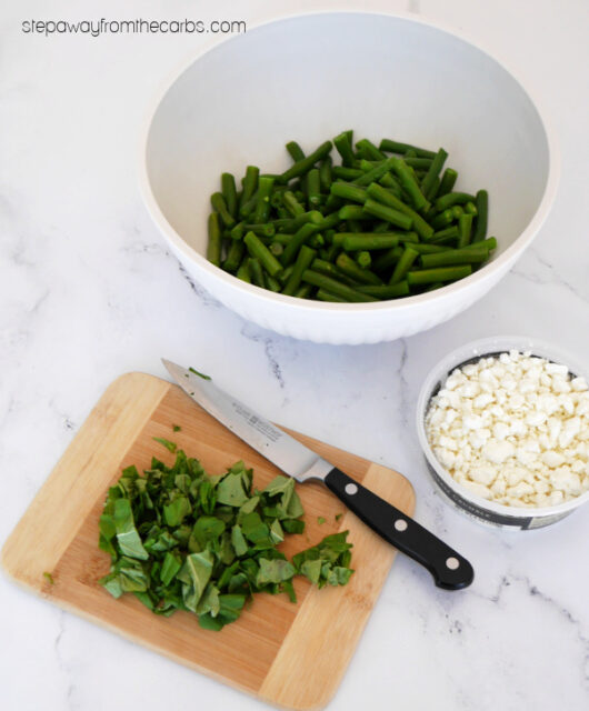 Green Bean Salad with Basil and Goat Cheese low carb recipe