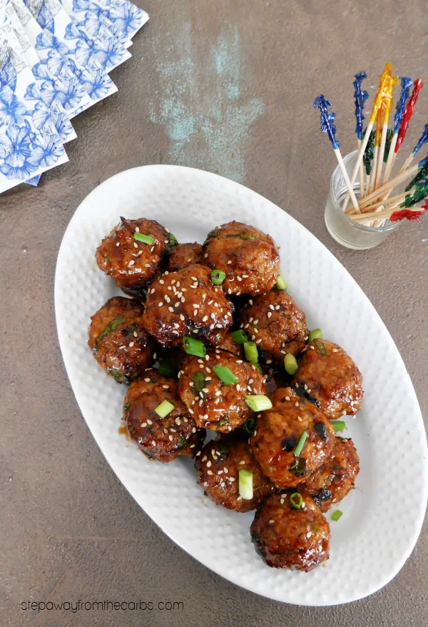 Keto Asian Chicken Meatballs - a tasty dish to serve as an appetizer, snack, or main meal