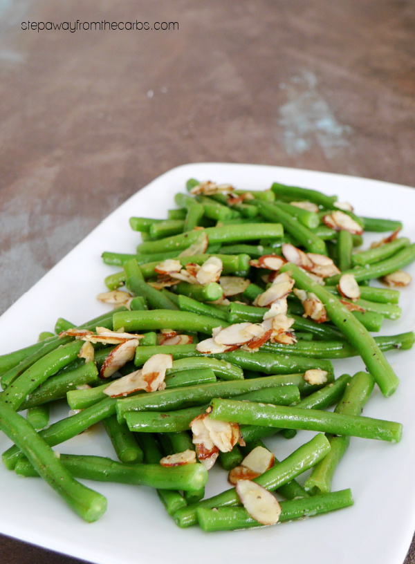 Keto Green Beans Almondine - a delicious and buttery low carb side dish recipe