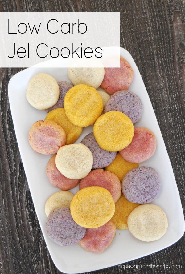Low Carb Jel Cookies - colorful cookies made with keto Jello alternative with no artificial colors or flavors!