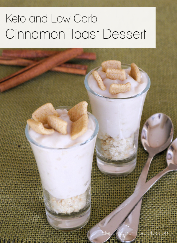 Keto Cinnamon Toast Dessert - a delicious and easy treat made with low carb cereal and pudding mix!