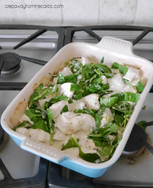 Keto Creamy Chicken with Spinach - an easy comforting meal that's perfect for weeknights!
