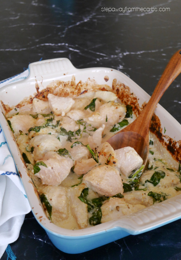 Keto Creamy Chicken with Spinach - an easy comforting meal that's perfect for weeknights!