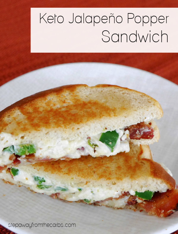 Keto Jalapeño Popper Sandwich - a spicy, creamy recipe with low carb bread, cheese, and bacon!