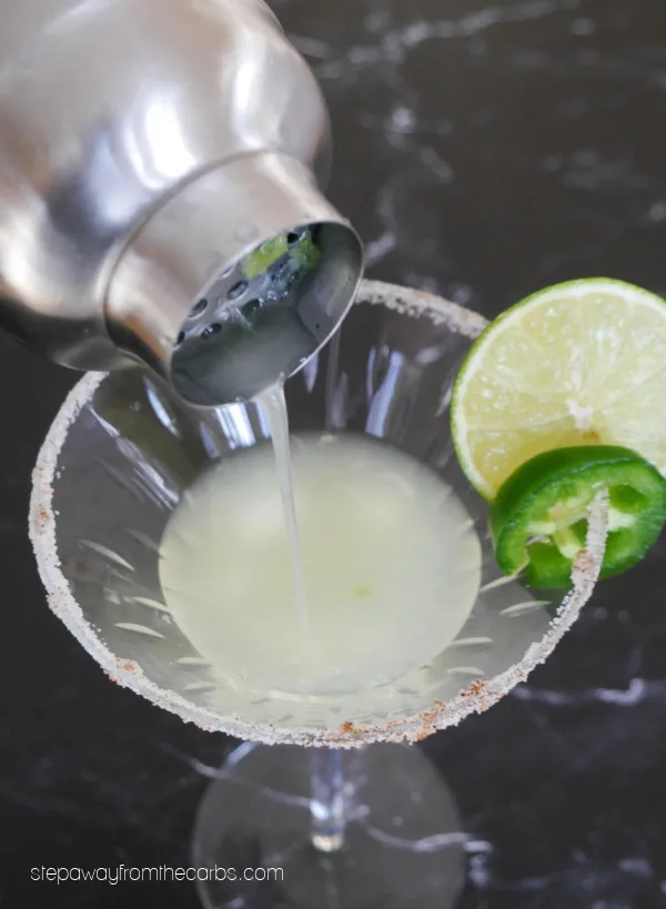 Keto Spicy Margarita - a sugar-free tequila-based drink with a kick!
