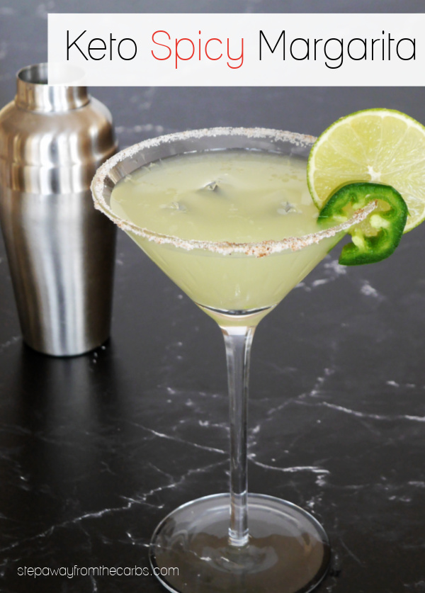 Keto Spicy Margarita - a sugar-free tequila-based drink with a kick!