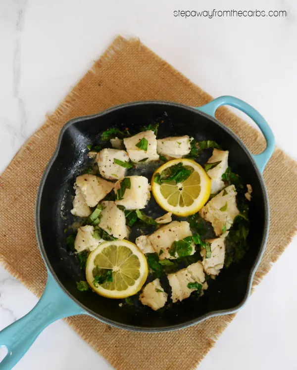 Cod with Lemon, Basil, and Butter - a vibrant meal for the spring that's naturally low in carbs!