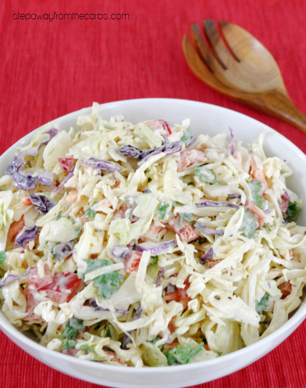 Keto Sweet & Spicy Coleslaw - a quick and easy side dish recipe with a bold flavor!