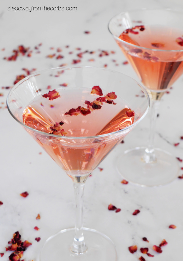 Sparkling Rose Cocktail - a floral and delicate low carb drink that's perfect for a special occasion!
