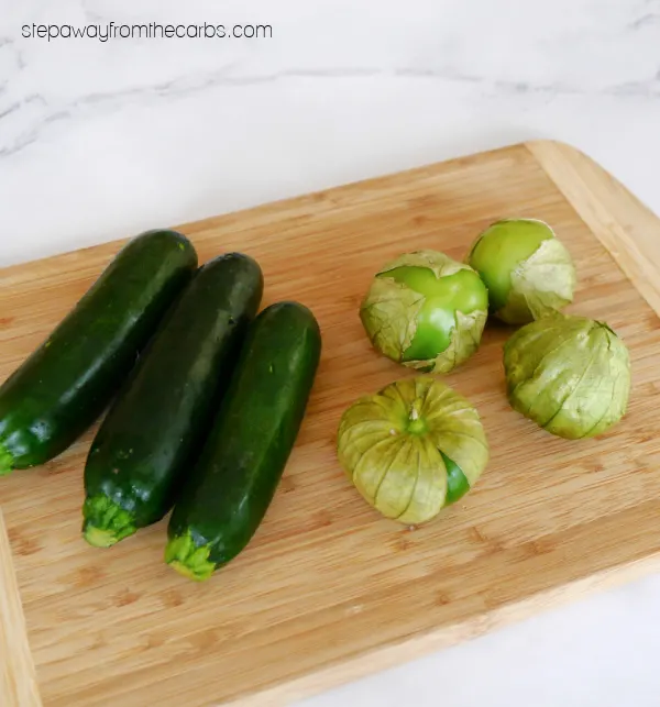 Sautéed Tomatillos and Zucchini - a mild Mexican-inspired side dish that's low carb and keto!