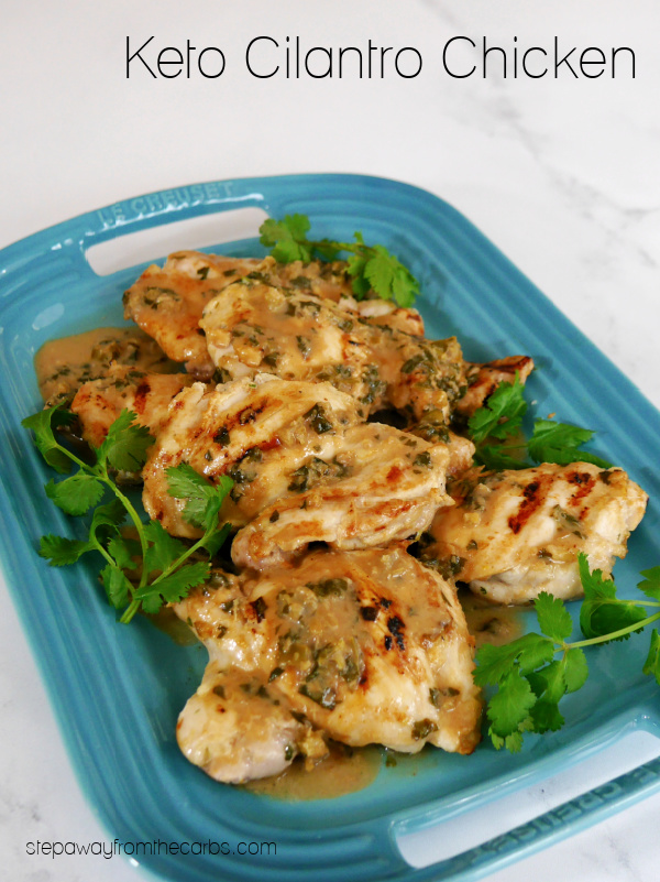 Keto Cilantro Chicken - marinated chicken thighs are grilled to perfection in this low carb recipe!