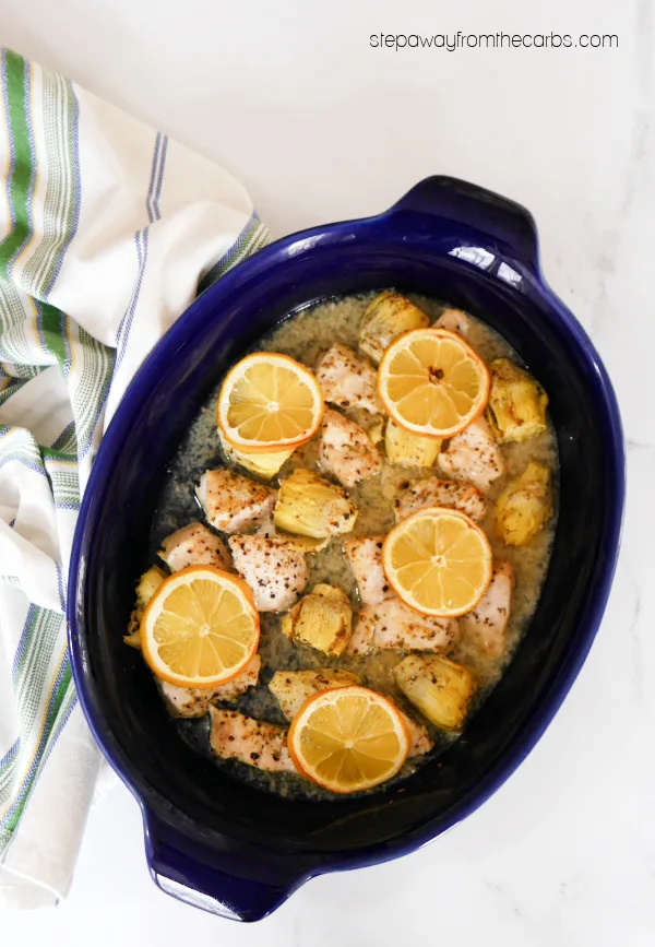 Low Carb Chicken & Artichoke Bake - a delicious and easy meal that's perfect for the spring!