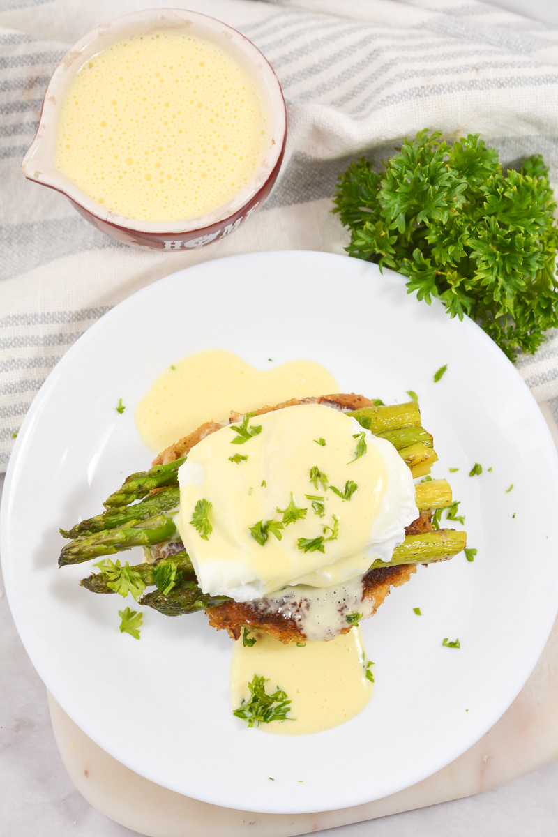 Keto Crab Cake and Asparagus Eggs Benedict