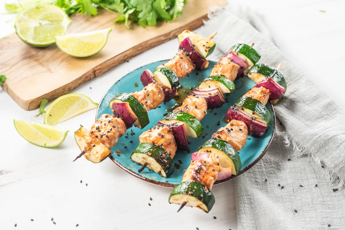 teriyaki salmon skewers