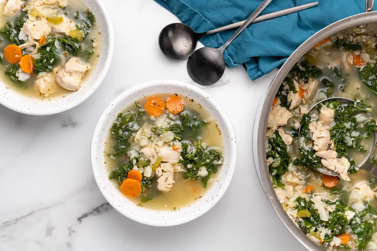 kale and chicken soup