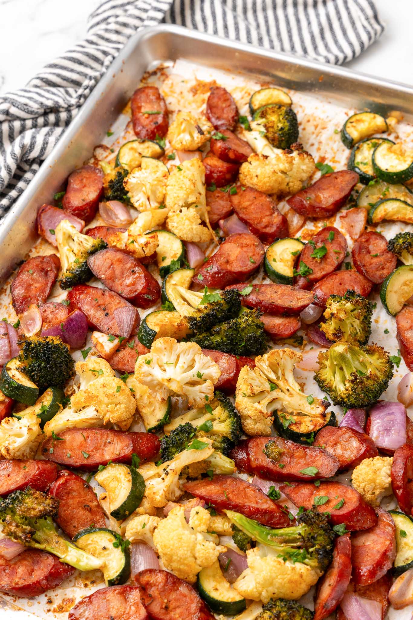 sheet pan sausage bake