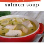 Keto salmon soup Pinterest pin