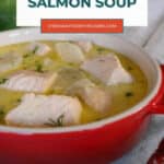 Keto salmon soup Pinterest pin